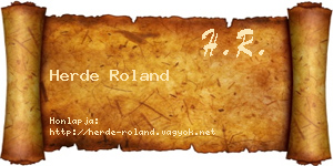 Herde Roland névjegykártya
